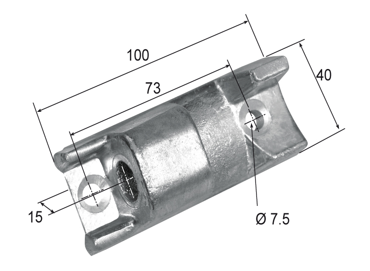 hembra TIR-7 AL-2 de aluminio para atornillar
