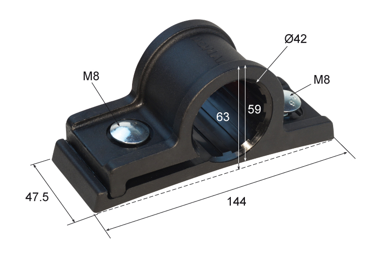 Soporte rectangular de aleta no regulable de plástico