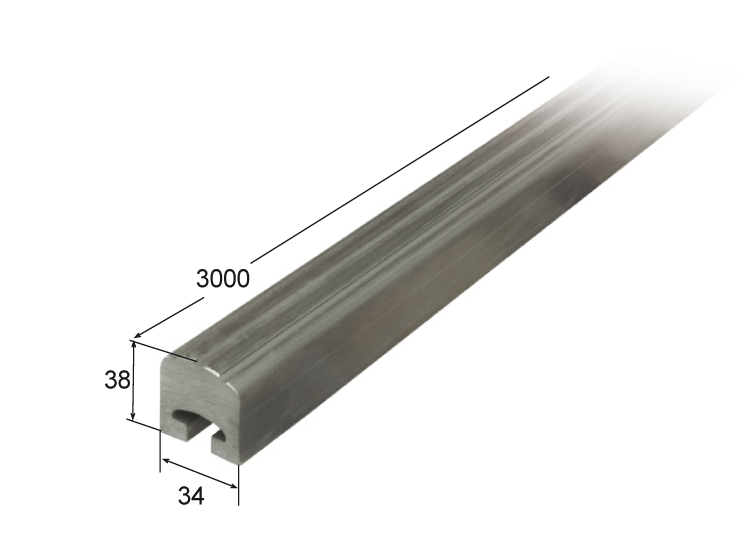 Perfil defensa lateral de banda de camion de 37 x 35 x 3000 mm