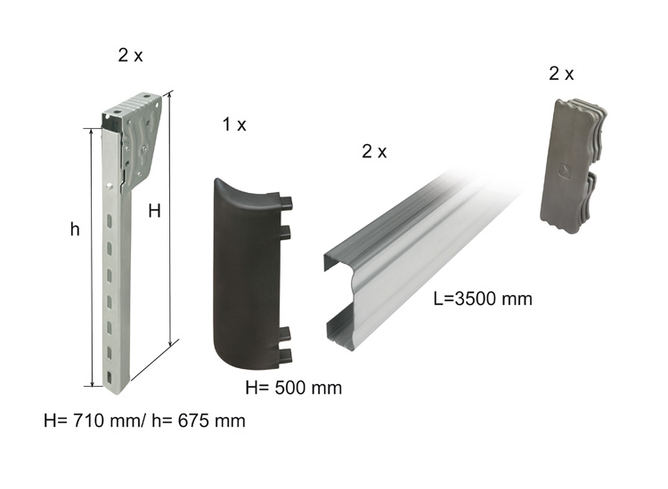 Kit anticiclista homologado de 3.25 Mt. con tablas de acero tipo 