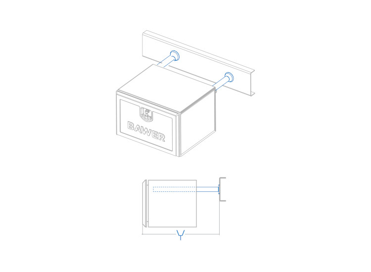 Cajon Bawer electrocincado-pint. negro e=1 mm de 1000 mm con cajonera y resorte