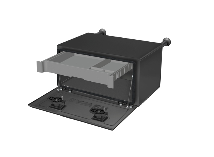 Cajon Bawer electrocincado-pint. negro e=1 mm de 1000 mm con cajonera y resorte