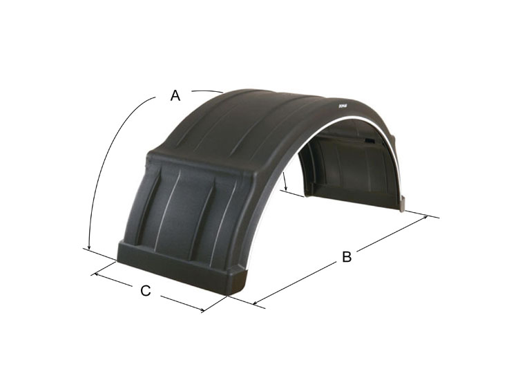 Guardabarros termoplastico de fijacion rapida 460 x 1300 x 1900 mm