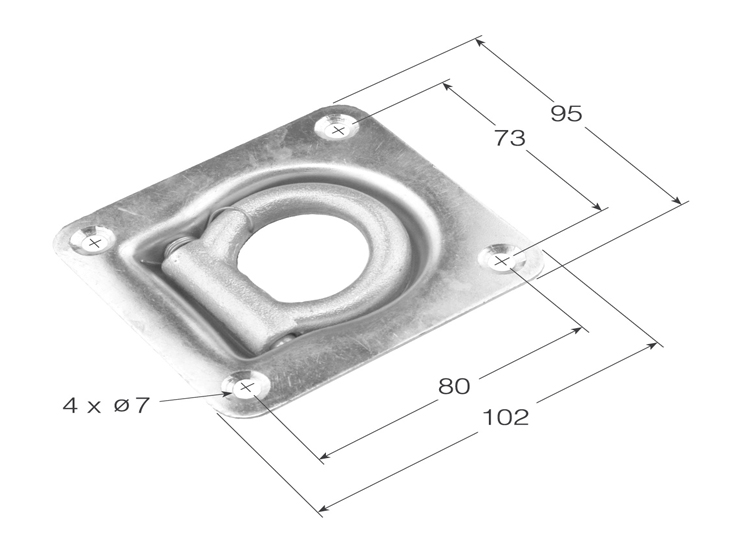 Anilla empotrable base de chapa con muelle