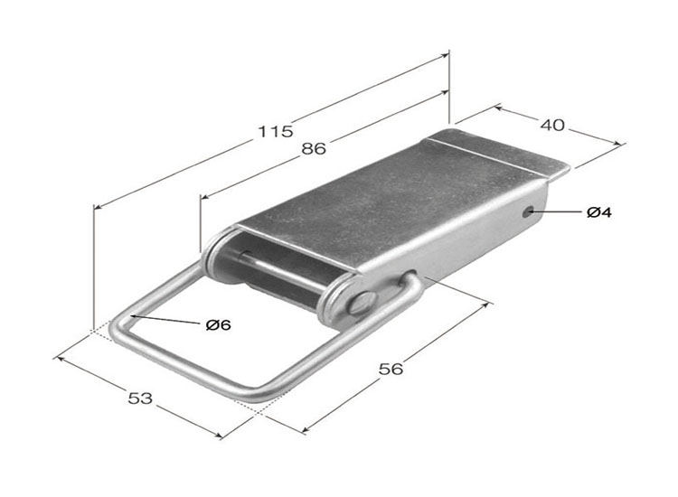 Cierre estampado pequeño sin cerradura