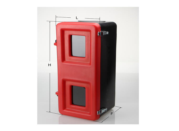 Cajon extintor sencillo 6/9 Kg con ventana (rotomoldeo)