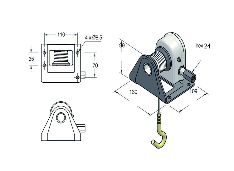 Elevador de rueda para hexagonal de 24