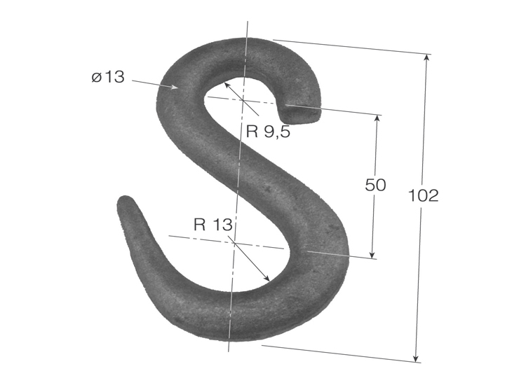 Gancho de cadena mediano