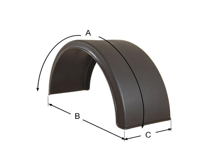 Guardabarros termoplastico de 430 x 1300 x 2125 mm