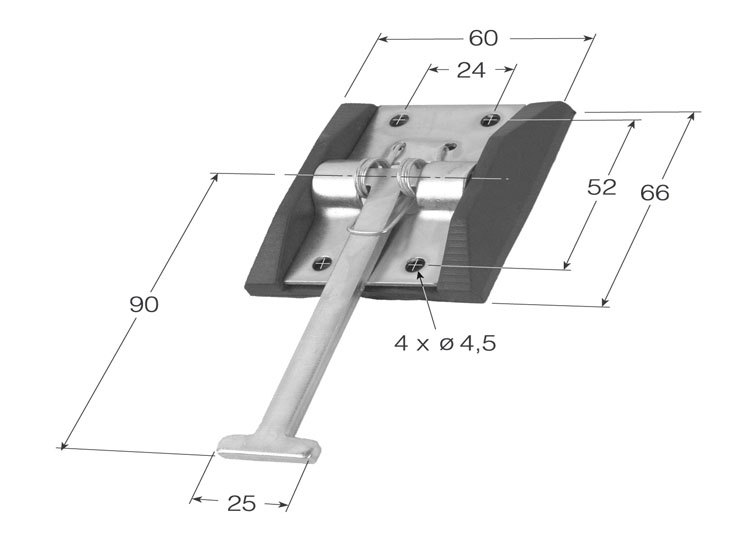 Sujetapuertas macho inoxidable