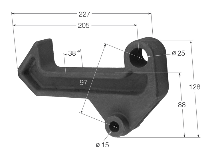 Uña del cierre macho de pueerta volquete